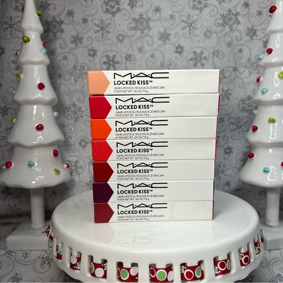 MAC Cosmetics Lock Kiss 24 Hour Lipstick x7 -Gutsy-Renegade-Teaser-Ruby True-Coy - Picture 1 of 12